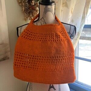 Vintage Orange Tote Purse Plastic
